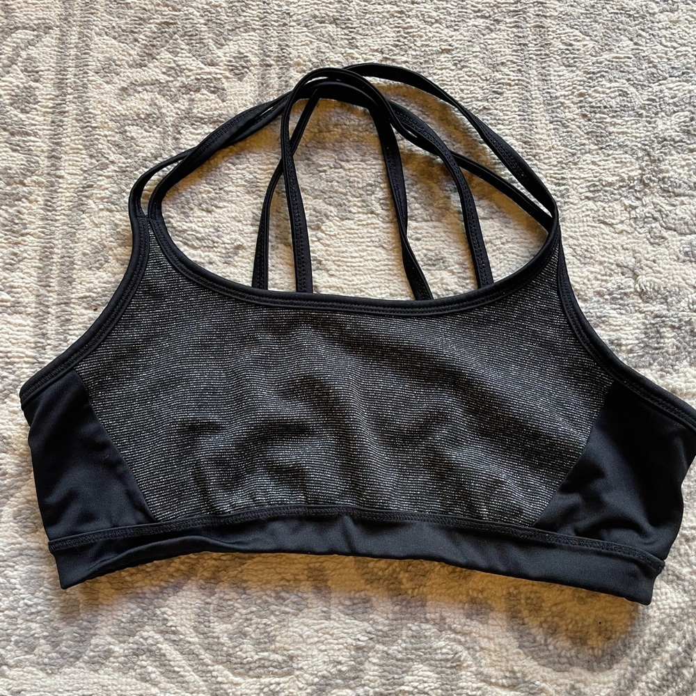 Yoga sports bra w black glitter design